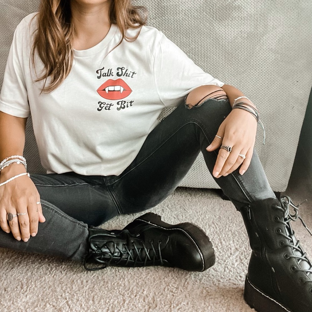 Women’s Fall//Talk Shit Get Bit Tee//XS-XL